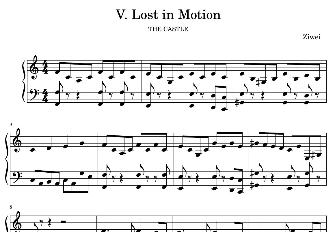 Lost in Motion score