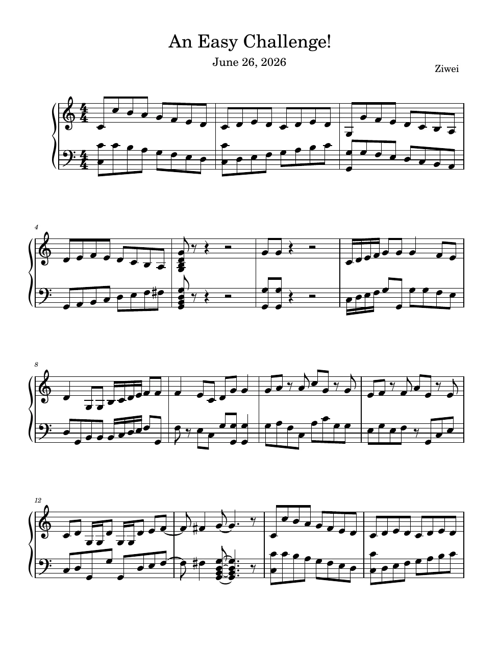 An Easy Challenge score